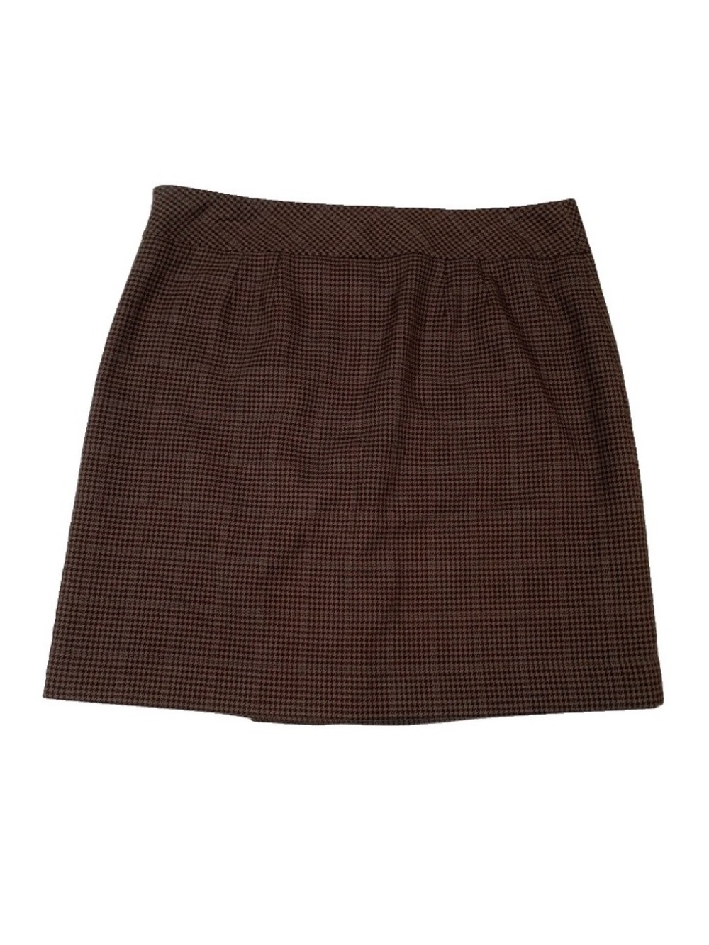 Loft Skirt Womens Size 6 Brown Houndstooth Lined Side Zip - Picture 6 of 6
